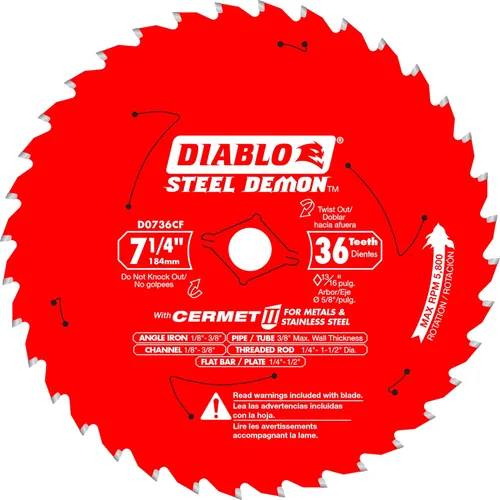 Miniatura 12 de Diablo Hoja de sierra para corte de metal Steel Demon Cermet II de acero de 8 pulgadas x 42 dientes – Vida útil hasta 25 veces más larga, cortes 10