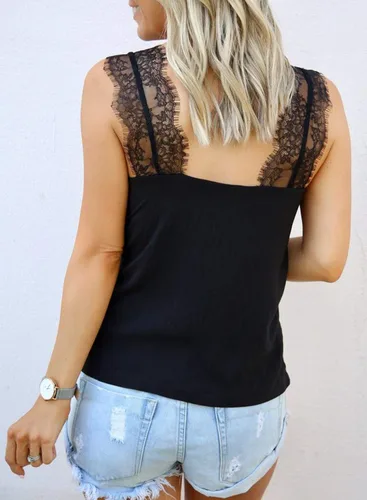 Miniatura 3 de Blencot - Blusa de tirantes para mujer, cuello en V, estilo casual, suelta, sin mangas