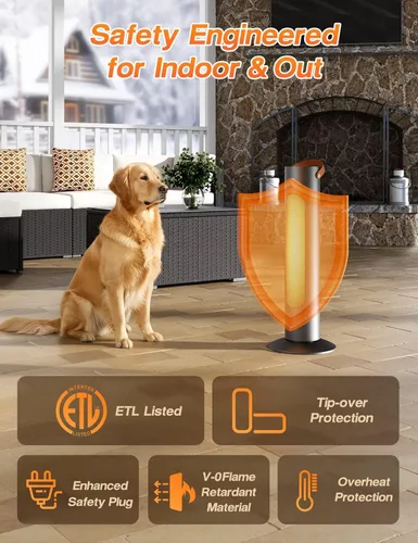Miniatura 6 de Calentadores eléctricos para uso en interiores, calentador de torre de 25 pulgadas y ventilador combinado con oscilación de 70°, 1500 W, 2 modos