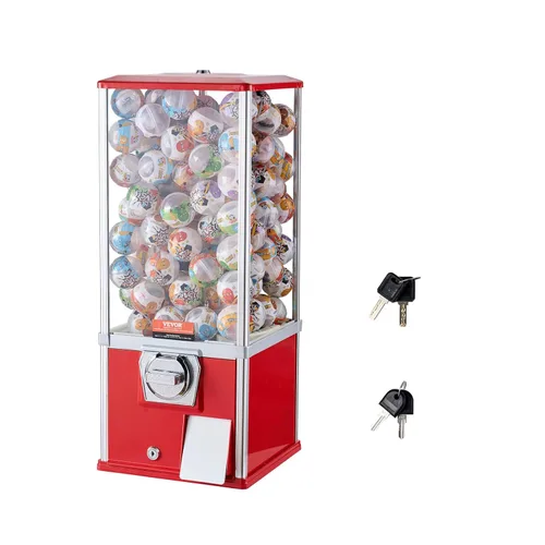 Miniatura 10 de VEVOR Máquina de chicle, dispensador de máquina expendedora de dulces de 21 pulgadas, máquinas expendedoras de 25 centavos para centros comerciales