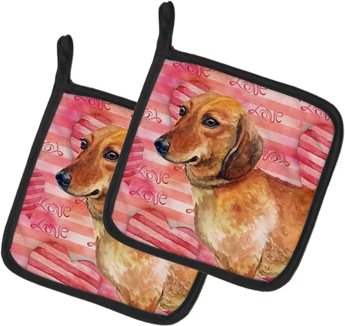 Miniatura 191 de Caroline's Treasures BB9655PTHD - Juego de soportes para ollas de cocina resistentes al calor, almohadillas calientes para horno, 7 1/2 x 7 1/2