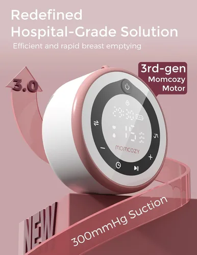 Miniatura 2 de Momcozy - Bomba extractora de leche V1 Pro de grado hospitalario, sacaleche portátil y manos libres, bomba eléctrica mejorada con 3 ritmos ajustados