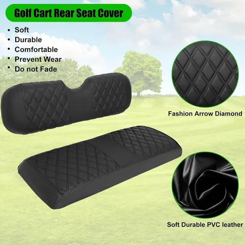 Miniatura 6 de Fundas de Asiento Trasero para Carrito de Golf para EZGO Club Car Yamaha Solo para Asiento Trasero del Mercado de Repuestos - Cuero Marino Premium