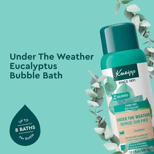 Miniatura 2 de Kneipp Under The Weather - Baño de burbujas de eucalipto para aromaterapia, bueno para el bienestar respiratorio, vegano, sin sulfato, 13.5 onzas