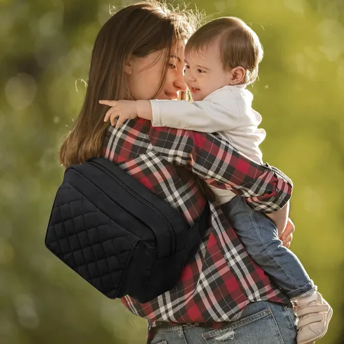 Miniatura 3 de G4Free Pequeña bolsa de pañales para bebé niña y niño, mini bolsa de pañales cruzada con cambiador portátil