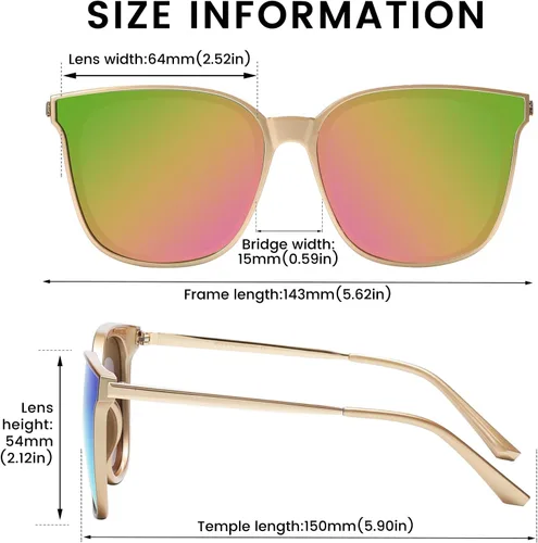 Miniatura 3 de Duco - Lentes de sol redondos vintage para mujeres y hombres con protección UV de moda para la playa