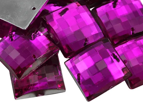 Miniatura 11 de Allstarco Cuentas cuadradas CH24 de 0.394 pulgadas (0.394 in) con parte trasera plana cuadrada para manualidades, diamantes de imitación acrílicos