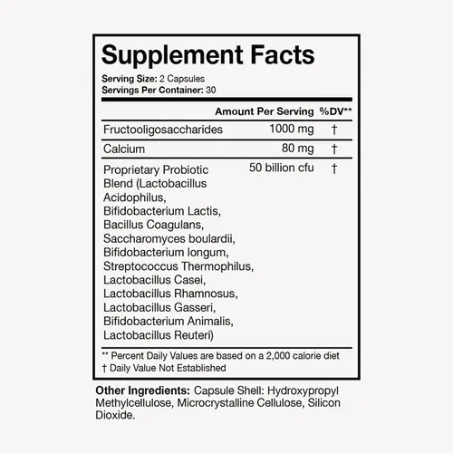 Miniatura 2 de Terra Health Essentials Probióticos avanzados 50 mil millones de UFC Reduce la hinchazón y los gases, apoyo inmunológico Suministro para 30