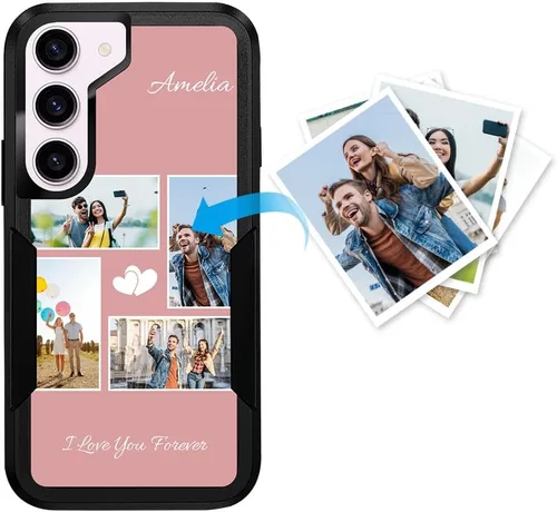 Miniatura 63 de Funda protectora personalizada para Samsung Galaxy S22 Ultra 5G (versión 2022), funda protectora de doble capa resistente con múltiples fotos, a