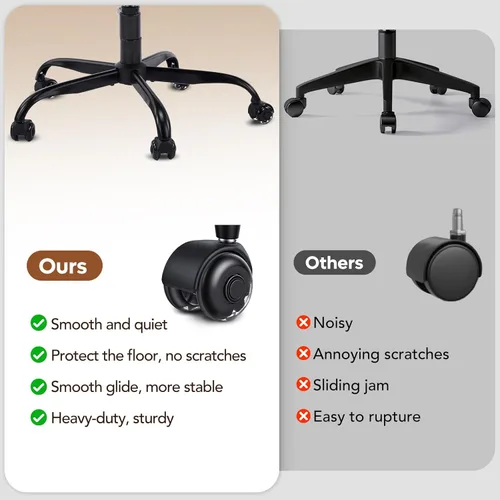 Miniatura 5 de YFO Silla ergonómica de oficina con patas cruzadas y silla de meditación para TDAH con ruedas silenciosas para silla de escritorio de oficina