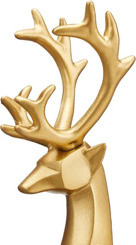 Miniatura 7 de Decoración de Navidad 2 piezas Adornos de reno de resina Escultura de ciervo madre e hijo Pareja de ciervos Escultura utilizada para sala de estar