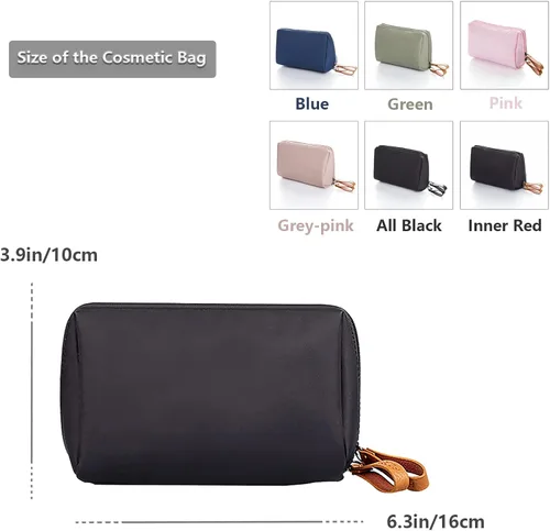 Miniatura 3 de Bolsa de belleza cosmética para el bolso de viaje práctico bolsa de maquillaje para mujeres niñas (), Un interior rojo