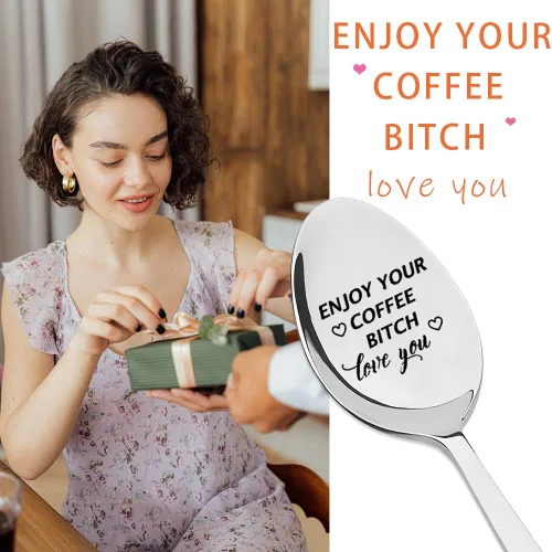 Miniatura 3 de Cuchara de regalo para mejores amigas, regalos para mujeres y hombres, divertidas cucharas de café para mejores amigos, regalos de cumpleaños