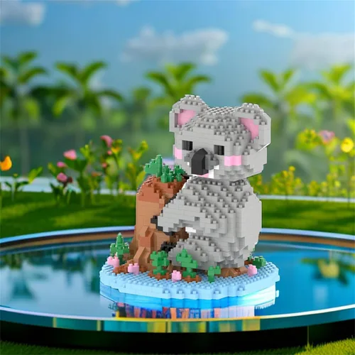 Miniatura 5 de Larcele Animal Series - Juego de micro bloques de construcción de animales, mini ladrillos de juguete de construcción 3D, 1000 piezas KLJM-07 (Koala)