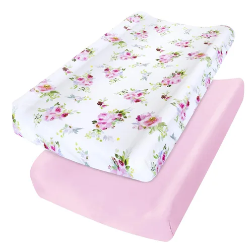 Miniatura 20 de Sábanas para Pack and Play para niña, paquete de 2 sábanas para mini cuna, sábana ajustada para corralito elástica, compatible con Graco Pack n