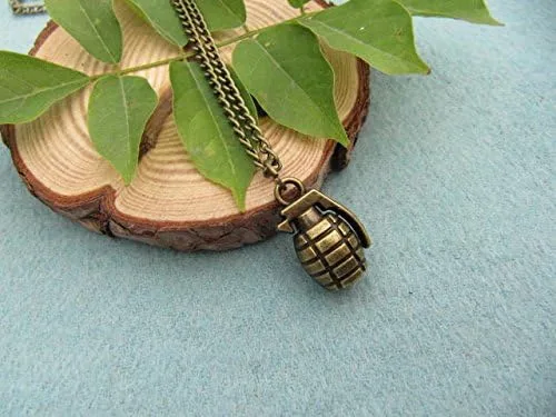 Miniatura 2 de Bomb Collar de bronce Granada de mano collar collar Ejército Warrior militar 10pcs