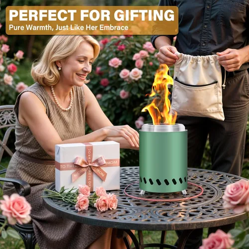 Miniatura 8 de HGD Fogata sin humo de 8.0 x 5.5 pulgadas, hoguera de acero inoxidable, hoguera sin humo para exteriores con bolsa de transporte para campamento