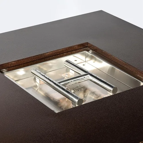 Miniatura 5 de Mesa para fogata de propano de 28 pulgadas, mesa de fuego de 50,000 BTU con tapa de acero, patas grandes, rocas de lava, pozo de fuego seguro