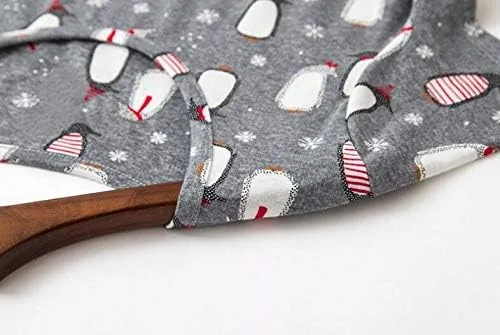 Miniatura 2 de PNAEONG - Camisón de algodón para mujer, de manga corta y con estampado, ropa de dormir informal