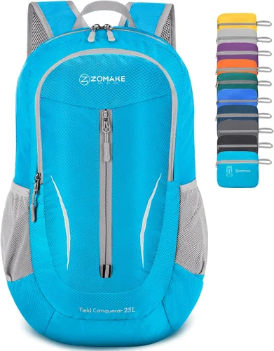 Miniatura 13 de ZOMAKE Mochila plegable ultraligera de 25 litros, mochila de senderismo plegable resistente al agua, pequeña mochila plegable para viajes