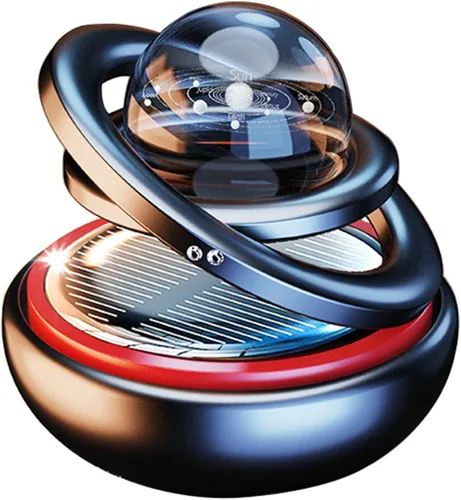 Miniatura 4 de Ambientador de aire para automóvil Kwak's, purificador de aire recargable giratorio con energía solar para tablero de interior del automóvil, Negro