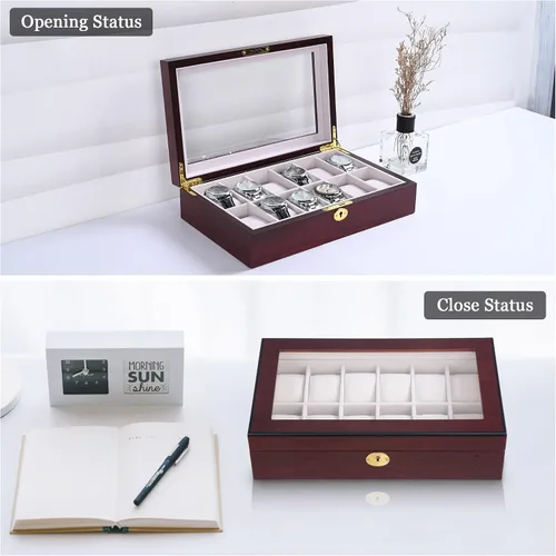 Miniatura 3 de Yescom estuche de madera para relojes, caja organizadora, regalo de Navidad para hombresmujeres