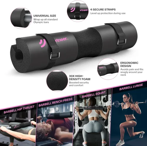 Miniatura 4 de Sportneer Juego de almohadillas para mancuernas: 10 almohadillas para sentadillas para empujes de cadera, estocadas, día de piernas, barras