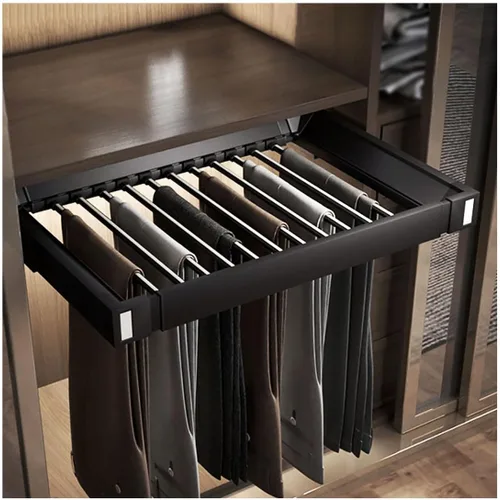 Estante extraíble para pantalones para armario, estante retráctil para pantalones de la marca Pengfei, colgador de jeans para gabinete, ancho