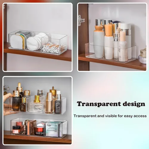 Miniatura 3 de Organizador de acrílico de 4 piezas, organizador de maquillaje, encimera para cajones, organizador de baño, organizador de almacenamiento