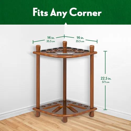Miniatura 5 de Soporte para tacos de billar - Solo soporte para tacos - Soporte de madera que sostiene 8 tacos de billar, un juego completo de bolas e incluye 4