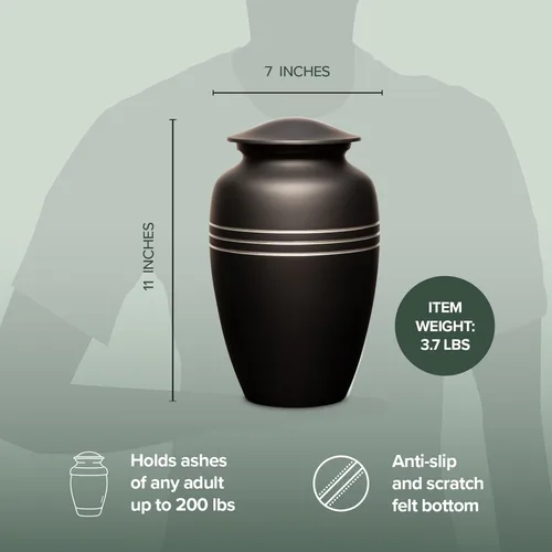 Miniatura 5 de Eternal Harmony Urna grande para cenizas, jarrón de cremación masculino y femenino para cenizas humanas, sello seguro y bolsa de terciopelo, jarrón