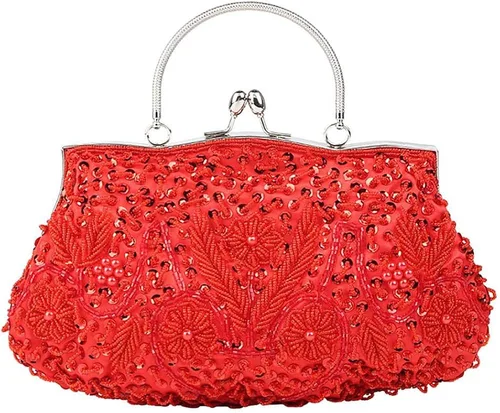 Miniatura 6 de Bolso de noche para mujer estilo retro con cuentas Gris USXELYS78867