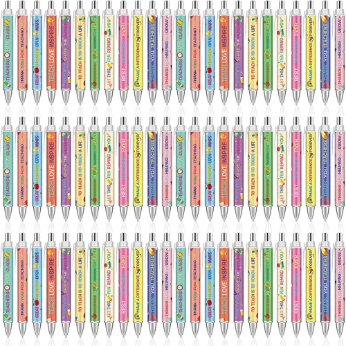 Jutom 72 bolígrafos retráctiles de tinta negra para profesores, regalos de agradecimiento para profesores, regalos de agradecimiento para