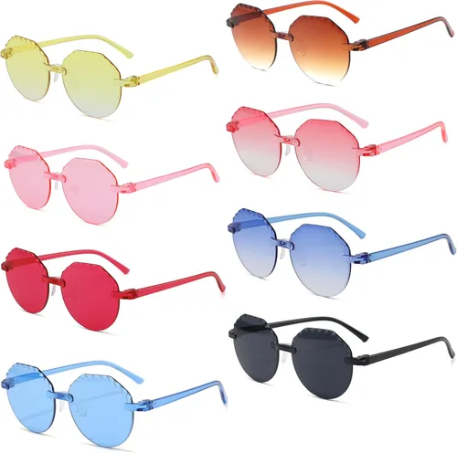 8 pares de lentes de sol para niños a granel Recuerdos de fiesta para niños pequeños Paquete de 8 Paquete de 8 Bolsa de lentes de sol para niñas