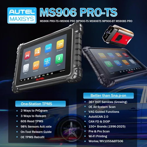 Miniatura 2 de Autel MaxiSys MS906 Pro TS Escáner OBD2 profesional con programación TPMS ECU Coding 36+ funciones de servicio, herramienta de diagnóstico