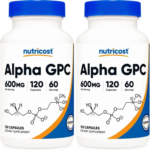 Miniatura 6 de Nutricost Alpha GPC 600 mg, 60 cápsulas vegetarianas - Sin OMG y sin gluten, 300 mg por cápsula