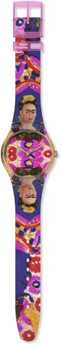 Miniatura 2 de Swatch Reloj de cuarzo de Frida Kahlo para hombre, Rosado