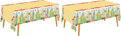 Miniatura 7 de Gatherfun Hawaiian Luau - Juego de suministros para fiesta, incluye 2 manteles de plástico desechables con temática Aloha, decoraciones de fiesta