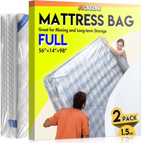 Miniatura 15 de Bolsa de plástico para colchón para mudanza y almacenamiento, funda impermeable para colchón, protector de colchón para suministros de mudanza