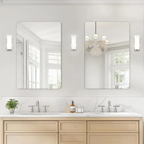 Miniatura 14 de USHOWER Espejos de baño para sobre el fregadero, espejo rectangular con marco de metal, espejo de tocador moderno de granja, montado en la pared