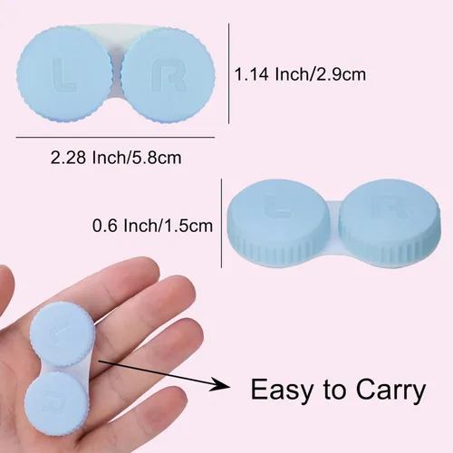 Miniatura 6 de 12 piezas colorido estuche de lentes de contacto portátil al aire libre mini kit de lentes de contacto mini estuche para viajes al aire libre y uso