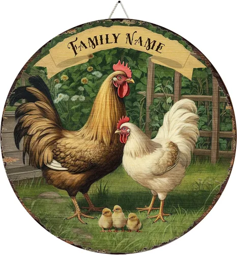 Miniatura 49 de Letrero de madera de gallinero personalizado para gallinero, diseño de granja esponjosa, varios tamaños, nombre personalizado, título y cita