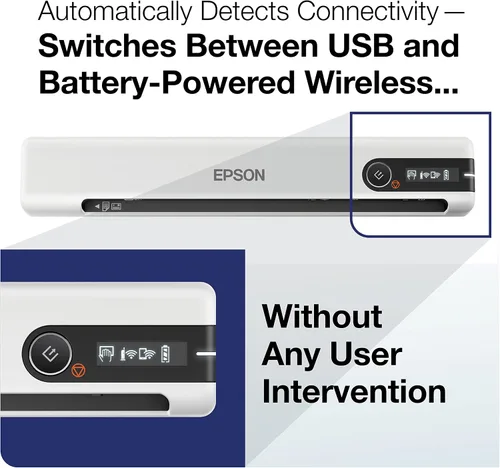 Miniatura 4 de Epson DS-80W Escáner portátil inalámbrico de documentos alimentado con hojas para PC y Mac