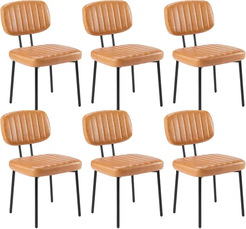 Miniatura 10 de Sweetcrispy Juego de 2 sillas de comedor, tapizadas de mediados de siglo, modernas sillas decorativas de cocina con asiento acolchado de piel