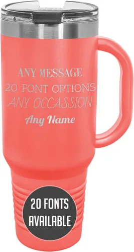 Miniatura 21 de Vaso de acero inoxidable aislado con tapa de 20 onzas (17 colores) personalizado con recubrimiento en polvo, grabado personalizado, nombre