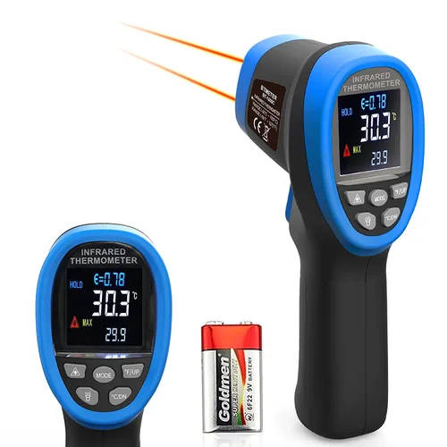 BTMETER Pirómetro BT-1800C -58°F ~3272°F (-50~3,272.0 °F) Pistola de temperatura IR, D:S 50:1 Termómetro infrarrojo de alta temperatura para horno