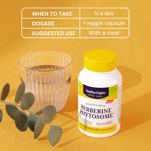 Miniatura 5 de Healthy Origins Fitosoma de berberina 550 mg, 120 cápsulas vegetales - Extracto de Berberis Aristata biodisponible - Apoya la salud metabólica