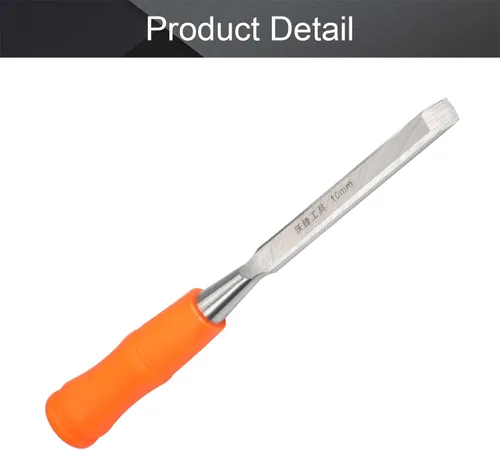 Miniatura 4 de Utoolmart Cincel de madera para carpintería de 0.394 in de ancho cabeza plana de talla de acero de alto carbono y mango de PVC para carpintería