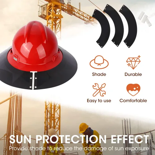Miniatura 3 de Visera de casco duro de alta calidad compatible con MSA V-Gard de ala completa, accesorio para sombrero duro para hombres o mujeres que trabajan