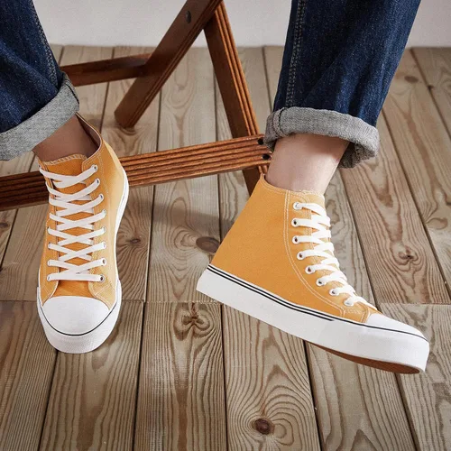 Miniatura 12 de ZGR Tenis de lona para hombre, con cordones, clásicos, casuales, para caminar